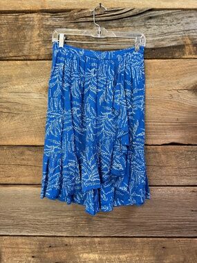 Sundance Camila Ruffle Faux Wrap Skirt, Blue/White, XS